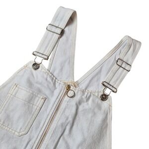 Free People‎ We The Free Women's 8 Off White Denim Overalls Shortalls NWT